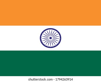India flag. Vector illustration. Eps 10.