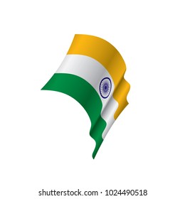 India flag, vector illustration on a white background