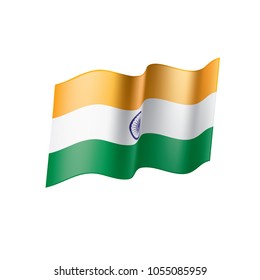 India flag, vector illustration on a white background