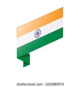 India flag, vector illustration on a white background