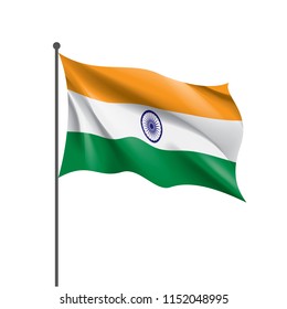 Bandera de la India, ilustración vectorial en un fondo blanco