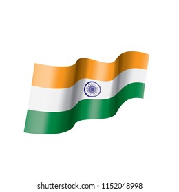 India flag, vector illustration on a white background