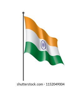 India flag, vector illustration on a white background