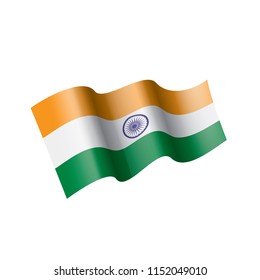 India flag, vector illustration on a white background