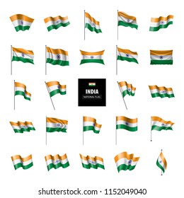 India flag, vector illustration on a white background