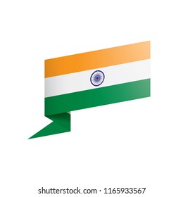 India flag, vector illustration on a white background