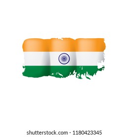 India flag, vector illustration on a white background