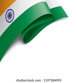 India flag, vector illustration on a white background