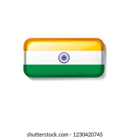 India flag, vector illustration on a white background