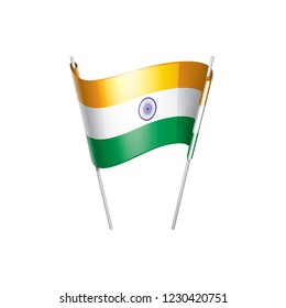 India flag, vector illustration on a white background