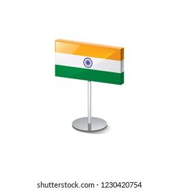 India flag, vector illustration on a white background