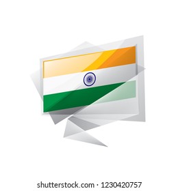 India flag, vector illustration on a white background