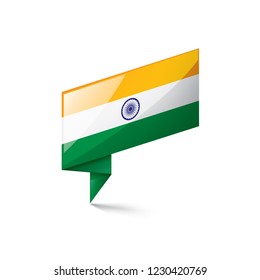 India flag, vector illustration on a white background