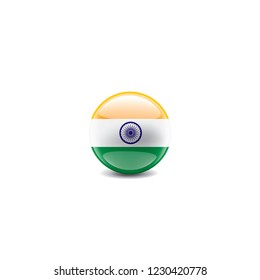 India flag, vector illustration on a white background