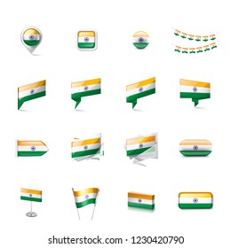 India flag, vector illustration on a white background