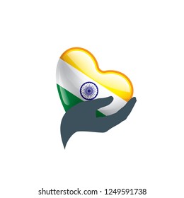 India flag, vector illustration on a white background