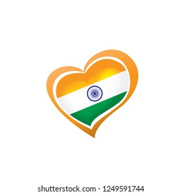 India flag, vector illustration on a white background
