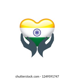 India flag, vector illustration on a white background