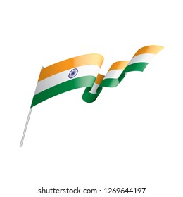 India flag, vector illustration on a white background