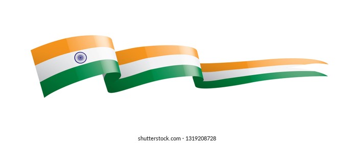 India flag, vector illustration on a white background