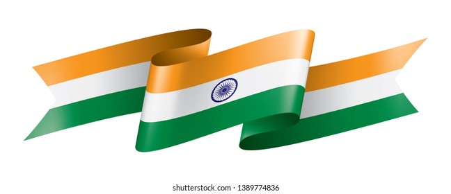 India flag, vector illustration on a white background