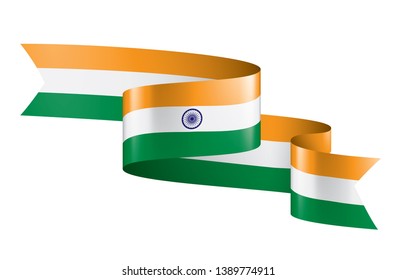 India flag, vector illustration on a white background