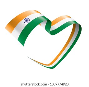 India flag, vector illustration on a white background