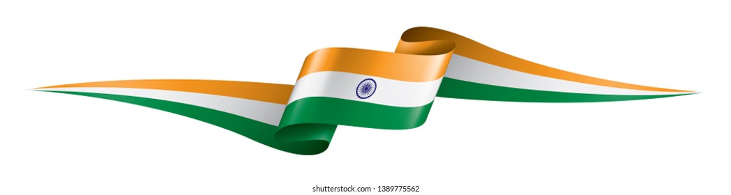 India flag, vector illustration on a white background