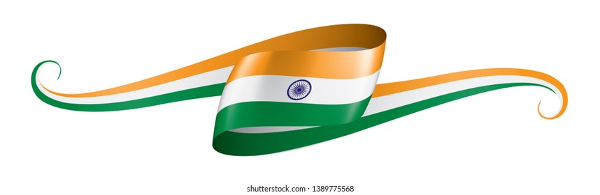 India flag, vector illustration on a white background