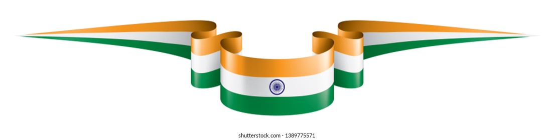 India flag, vector illustration on a white background