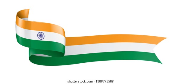 India flag, vector illustration on a white background