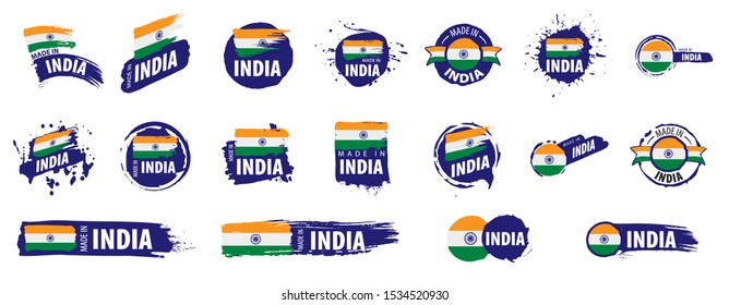 India flag, vector illustration on a white background