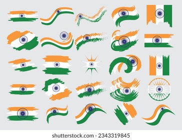 India flag, vector illustration on a white background