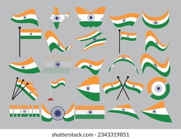 India flag, vector illustration on a white background