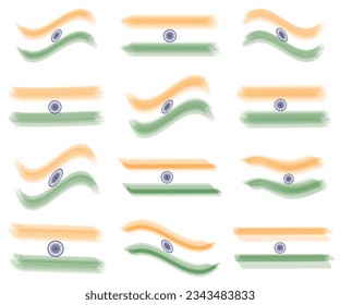 India flag, vector illustration on a white background
