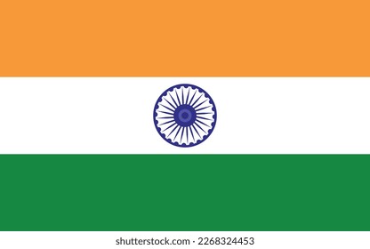 Vector de bandera de la India. Diseño vectorial del Día de la Independencia de la India.