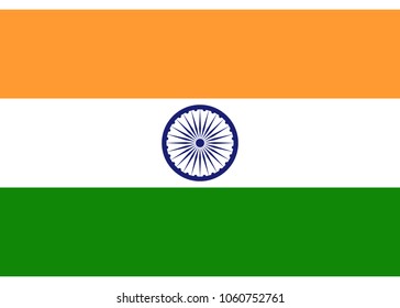 India flag vector. official colors and proportion correctly. National India flag.