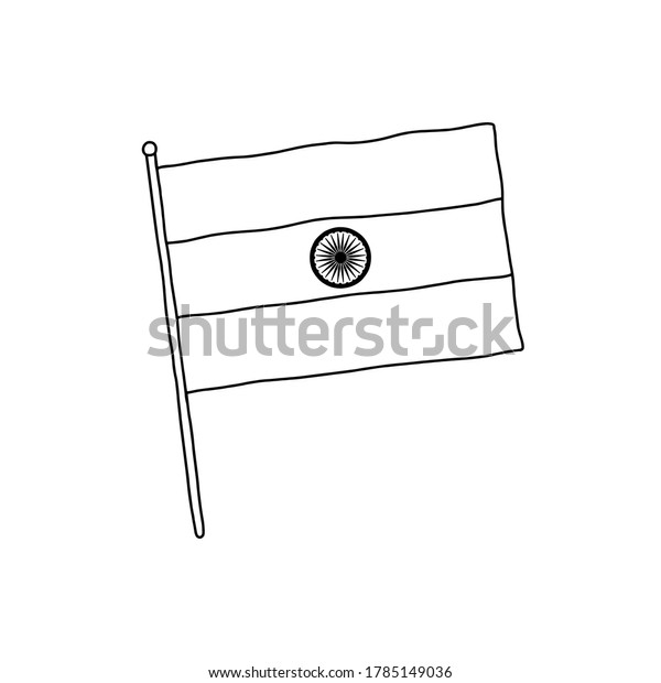 India Flag Vector Outline Illustration Vector Stock Vector (Royalty ...