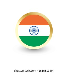india Flag Vector Round Icon, can be used for independence or other events
