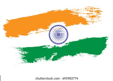 India Flag Vector Shown Brush Effect Stock Vector (Royalty Free ...