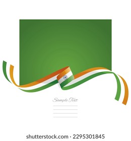 India flag vector. World flags and ribbons. Indian flag ribbon on abstract color background