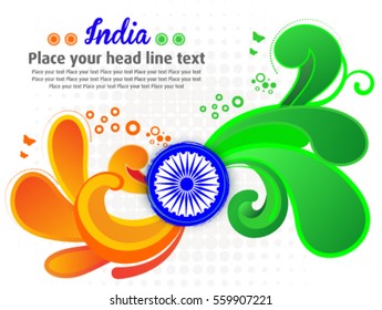 india flag wave Background with ashok chakra