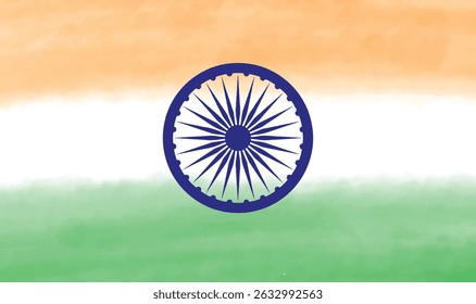 india flag waving smoke watercolor yellow orange white green color wheel blue india country national happy independence day indian person people celebration commonwealth festival india flag august 