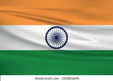India flag waving with wind effect