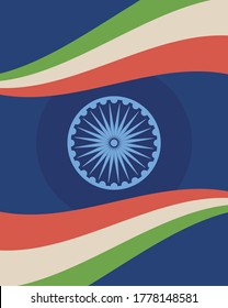 india flag with wheel, Indian freedom day vector illustration design