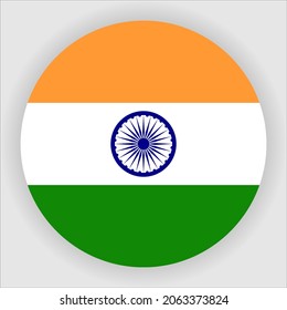 India Flat Rounded Country Flag Icon