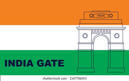 India gate along with Indian flag for Indian independence  day.