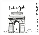 India Gate Delhi illustration or vector