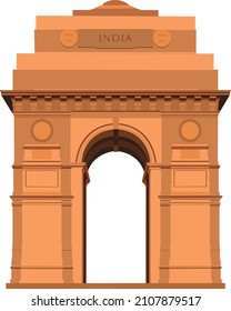 India Gate Delhi Illustration Vector