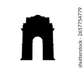India gate delhi silhouette vector flat illustration design.